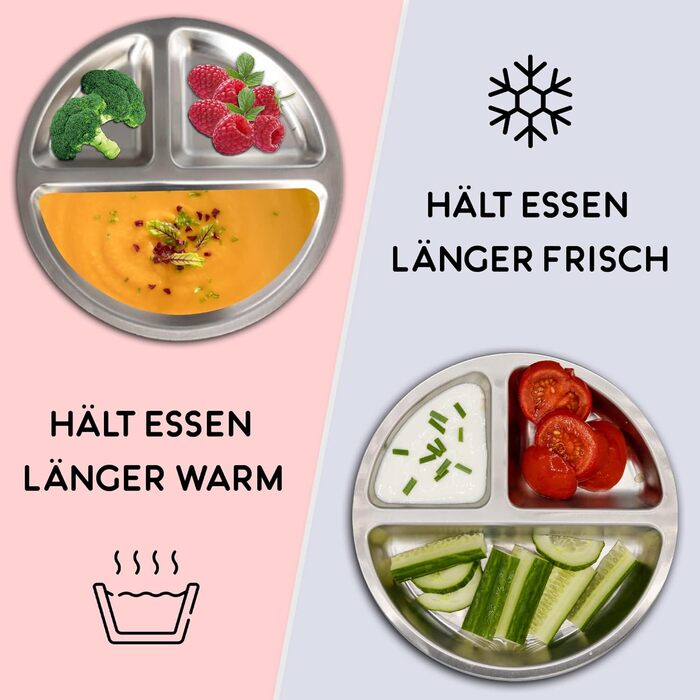 Тарілка Rilli з нержавіючої сталі BLW на присосці, нековзний дитячий посуд, дитячий посуд на присосці (сірий)