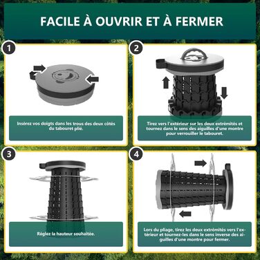 Портативний міні-телескопічний складаний стілець COOLYNX, покращений товстіший складаний стілець, легкий складаний стілець вантажопідйомністю 450 кг, ідеально підходить для кемпінгу, риболовлі, походів, барбекю, сірого кольору