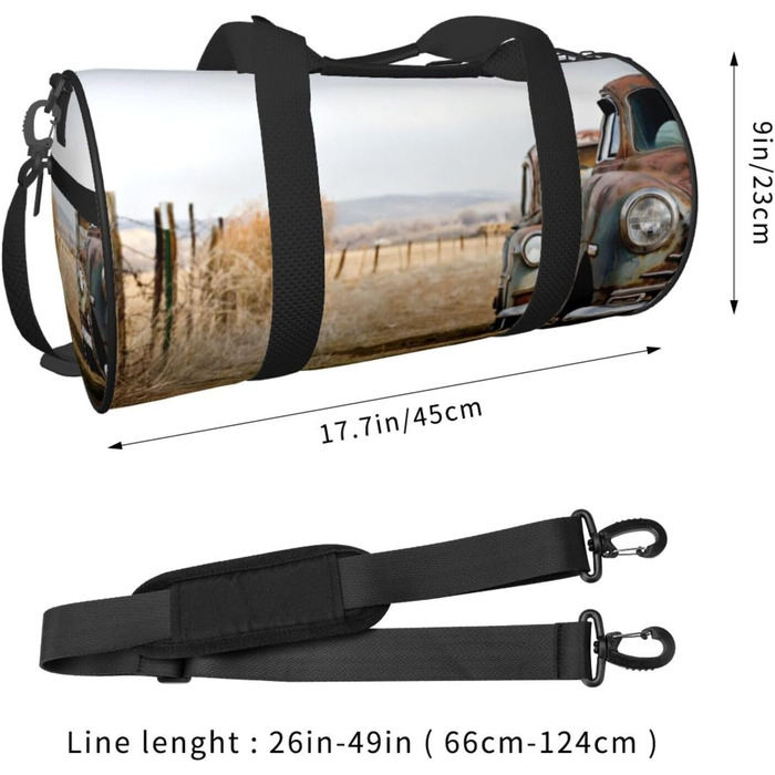 Спортивна сумка-мішок для подорожей з принтом Антик Авто, чорна, універсальний розмір, дорожня сумка