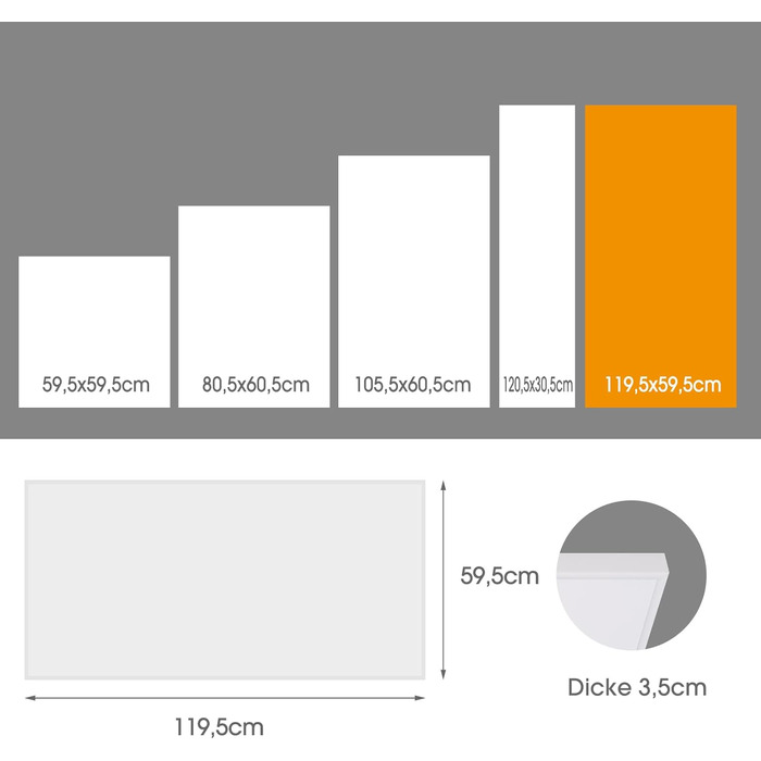 Інфрачервоний стельовий обігрівач з термостатом, інфрачервоний стельовий обігрівач, пульт дистанційного керування за допомогою застосунку, електричний обігрівач, радіатор, нагрівальна панель, 860 Вт - 119,5 x 59,5 см, 860 Вт WiFi