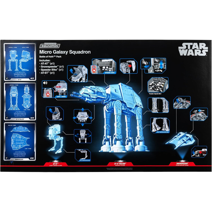 Набір Битва за Хот AT-AT (25 см), Snowspeeder (13 см), AT-ST (7,5 см) та 8 мікрофігурок (2,5 см), 0385