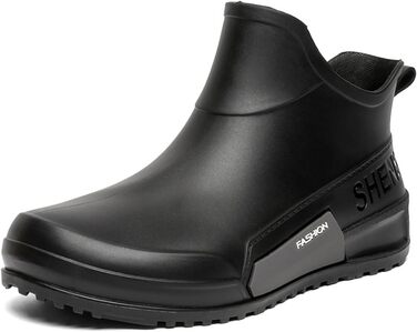 Гумові чоботи BILIKEYU для жінок та чоловіків, плоскі, нековзні, водонепроникні гумові чоботи для роботи, риболовлі, миття автомобіля, кухні, гумові чоботи, короткі чоботи, розмір 39, сірі