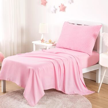 Комплект дитячої постільної білизни Wake In Cloud - Minky Dot для хлопчиків та дівчаток, 4-компонентний м'який комплект для дитячо