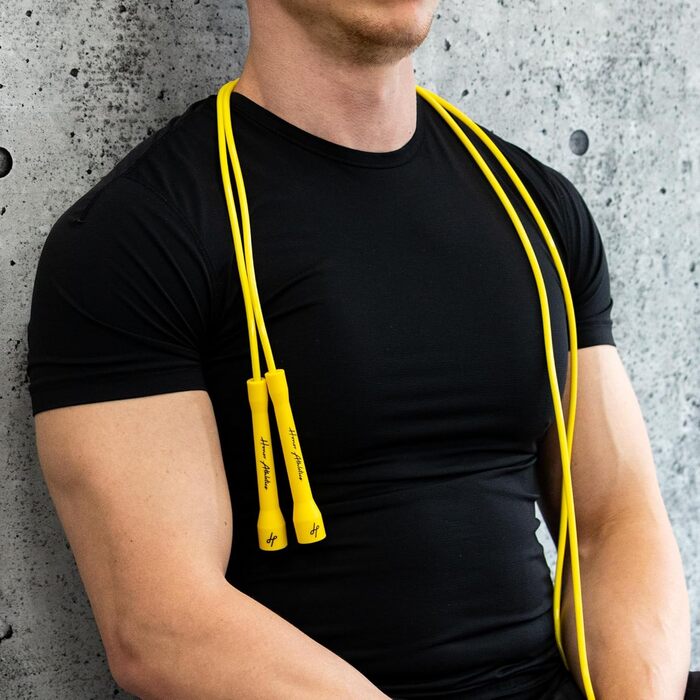 Боксерська скакалка Honor Athletics Pro 3.0, 5.3 мм, для використання в приміщенні та на вулиці, регульована для боксу, надміцна, стійка до перегинів суміш TPU-PVC, неламкі ручки, регульовані чорні ручки / чорна скакалка