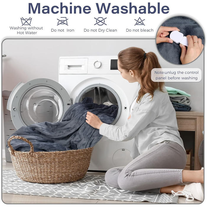 Електрична ковдра з автоматичним вимкненням, 10 налаштувань температури, таймер автоматичного вимкнення до 9 годин, фланель та шерпа, 160 x 130 см, можна прати в пральній машині, захист від перегріву, ковдра з підігрівом для дивана-ліжка, офісна, 160x130 