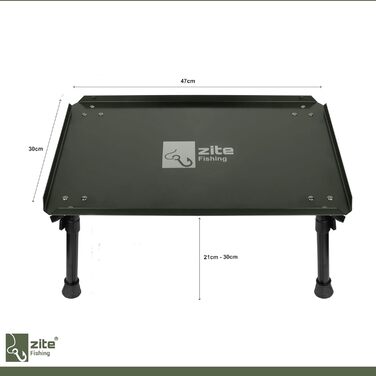 Рибальський наметовий стіл Zite - Наметовий стіл з сумкою для перенесення для коропових рибалок, кемпінгу тощо - Складаний та регульований по висоті стіл для бойлів - Складаний рибальський стіл