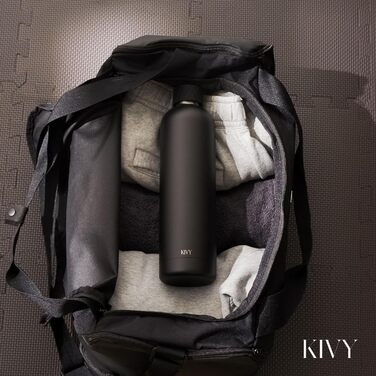 Ізольована пляшка для води 1 л з нержавіючої сталі - Герметична термопляшка 1 л - Підходить для газованих напоїв - Ізольована пляшка для води - Металева пляшка з нержавіючої сталі - Чорна пляшка для води - Двостінна 1000 мл Чорна