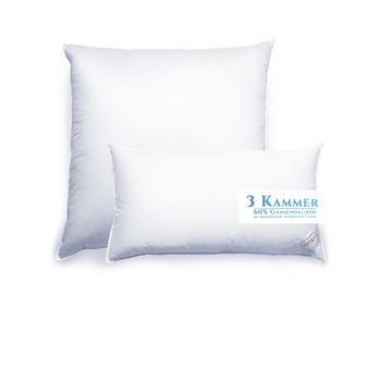 Розкішна 3-камерна подушка Aura 80 x 80 см, середня, зовнішній матеріал 90 високоякісний угорський пух I класу, внутрішній матеріал гусяче пір&39я, Oeko-Tex 100, ексклюзивний чохол зі 100 бавовни. Пухова подушка 80 x 80 середня