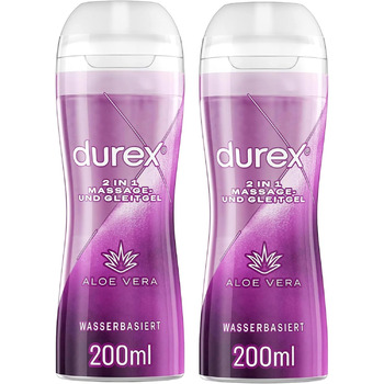 Лубрикант Durex 2 в 1 Massage & Gleitgel Aloe Vera, 2 x 200 мл