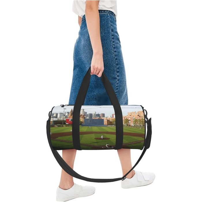 Спортивна сумка, дорожня сумка, з принтом бейсбольного м'яча, сумка на нічліг, чорна, універсальний розмір, сумка для подорожей