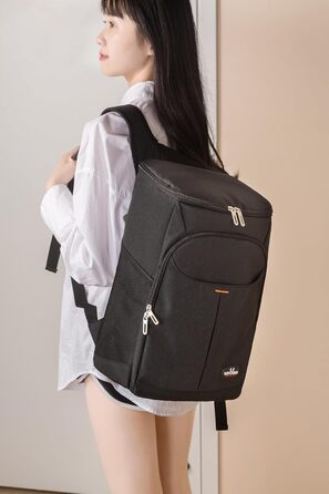 Рюкзак-холодильник 25 л, сумка-холодильник, сумка для пікніка, велика ізольована сумка-холодильник для пікніків/барбекю/кемпінгу/прогулянок/шопінгу (чорний)