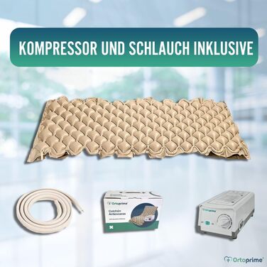 Протипролежневий матрац OrtoPrime зі змінним тиском - 200x90x7 см - Включаючи компресор Silence Comfort - Матрац для ліжок для догляду проти пролежнів