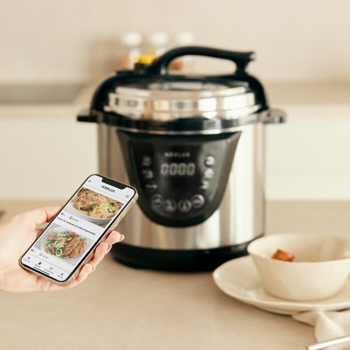 Електрична мультиварка-скороварка NEWLUX Chef Pot V110, 10 програм, 1000 Вт, об'єм 6 л, таймер на 24 години, функція підігріву, 2 режими тиску