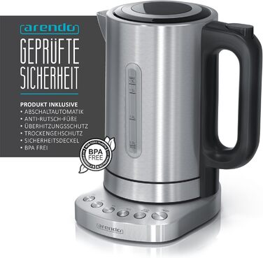 Чайник з нержавіючої сталі потужністю 3000 Вт з регулюванням температури - 4 обраних температурних режими - функція підтримання те