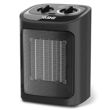 Електричний радіатор YASHE потужністю 1500 Вт, керамічний вентилятор-обігрівач PTC з термостатом, 2 режими нагріву режим вентилятора, захист від перекидання та перегріву, компактний електричний обігрівач для дому та офісу