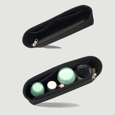 Вставка-органайзер для сумки Lckaey для NiKi22 28 32 Вставка для фінішної обробки сумки 3008black-28 Чорна 9.84*2.75*5.1in