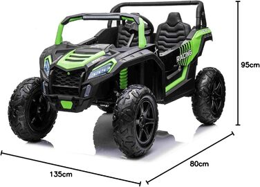 Дитячий електромобіль UTV XXL 24V 2 шт. місцевий, зелений, електромобіль для дітей 2 шт. місцевий, шкіряні сидіння, 2 двигуна по 1