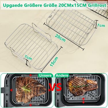 Силіконова форма для аксесуарів для фритюрниці- Аксесуари для фритюрниці Ninja Foodi AF400EU AF500EU Double Stack XL SL400EU 9.5 л, COSORI 8.5 л, аксесуари для двозонної фритюрниці, аксесуари для фритюрниці