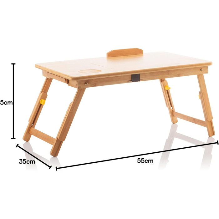 Бамбуковий столик для ноутбука InnovaGoods, регульований