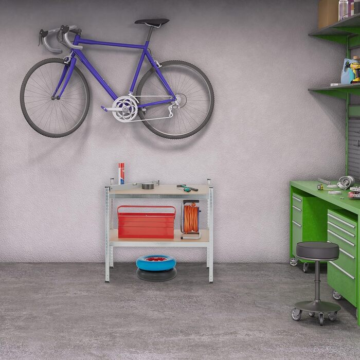 Полиця для зберігання Relaxdays для важких умов експлуатації, 5 ярусів, висота та ширина 180x100x50 см, вантажопідйомність 1250 кг, для підвалу, гаража, металева, срібляста