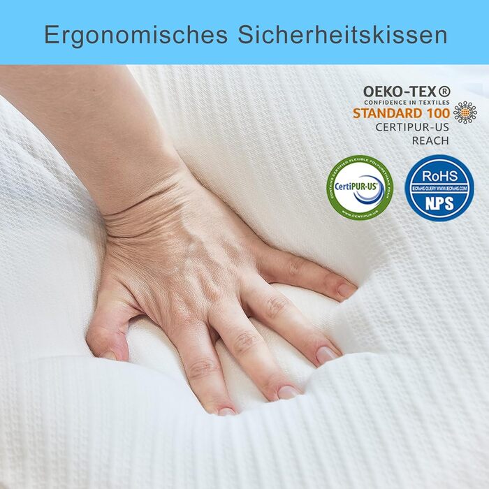 Ортопедична подушка з піни з ефектом пам&39яті 70x42x10 см, подушка для підтримки шиї для сну на боці, 2 в 1 середньої жорсткості та м&39якої, двостороння ергономічна подушка зі знімним чохлом, сертифікована Oeko-Tex, біла