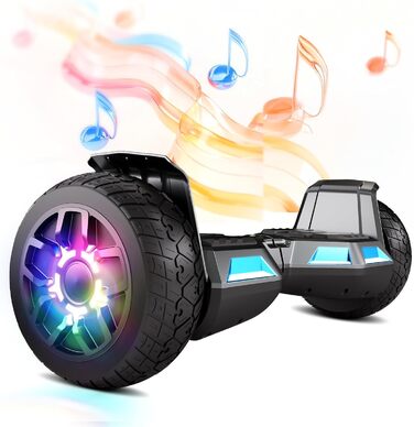 Гідроскейтборд SISIGAD 8,5 дюймів для будь-якої місцевості, стандарт ЄС - вбудований Bluetooth з потужним двигуном, самобалансуючий електричний скейтборд, подарунок для підлітків та дорослих