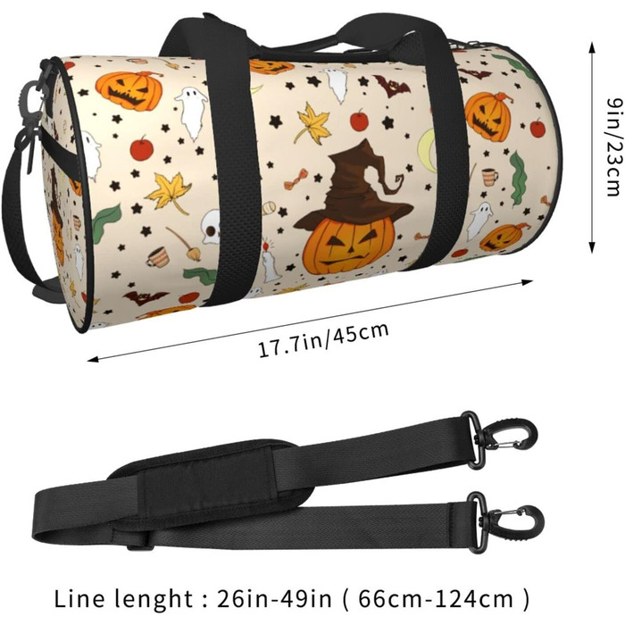 Дорожня сумка-циліндр з дизайном гарбуза-привида, спортивна сумка для чоловіків та жінок, сумка-мішок, спортивна сумка