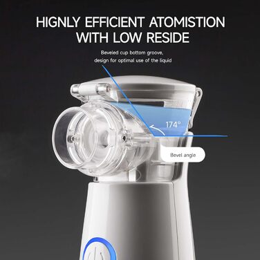 Інгалятор для дітей та дорослих, портативний, легкий та ефективний інгалятор-небулайзер Ідеально підходить для подорожей та вдома, виробляє ультрадисперсні частинки (бежевий)