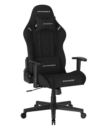 Ігрове/офісне/пильне крісло DXRacer Prince L PF132 з функцією гойдання, поворотне крісло з регульованою висотою, ергономічне крісло керівника, чорне, DXRacer PRINCE / тканина