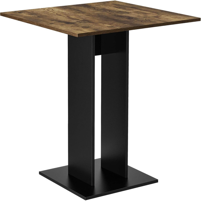 Кухонний стіл &39Lindesnes&39 Квадратний 65 x 65 x 78 см Стіл на підставці Обідній стіл з ДСП Обідній стіл Стіл Під горіх Чорний Під горіх/Чорний