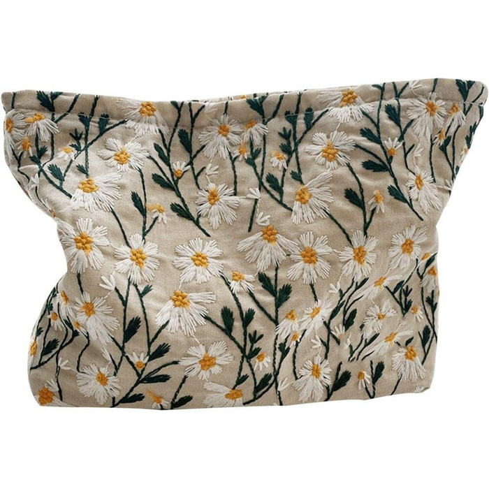 Дорожня косметичка Пасторальна квіткова косметичка Портативна туалетна сумка Універсальна маленька косметичка на блискавці для жін