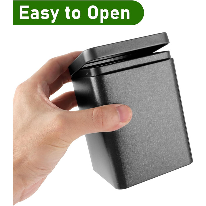 Чайні банки SHUESS, 15 шт. , для розсипного чаю, 100-250 г квадратна металева чайна банка, сірого кольору, 8x8x11 см, герметична та штабельована для зберігання розсипного чаю, кави та спецій елегантні банки для зберігання, матовий дизайн