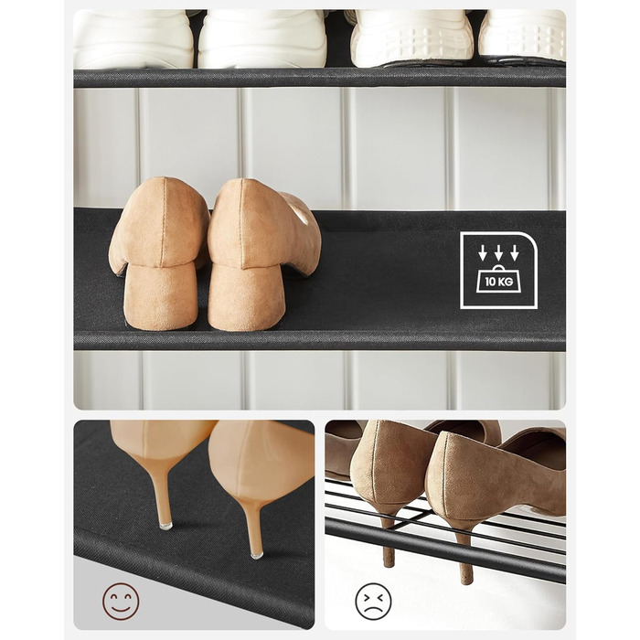 Вішалка для верхнього одягу, Шафа з лавкою для взуття, Вішалка для одягу, Штанга для одягу, 9 знімних гачків, 32,2 x 64 x 180 см, Індустріальний стиль, для спальні в коридорі, Вінтажний коричнево-чорний HSR411B01 32,2 x 64 x 180 см Рустикальний коричневий