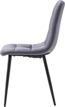Обідні стільці, оббиті оксамитом, комплект Milano з 4 шт. , сірий, 521252.
