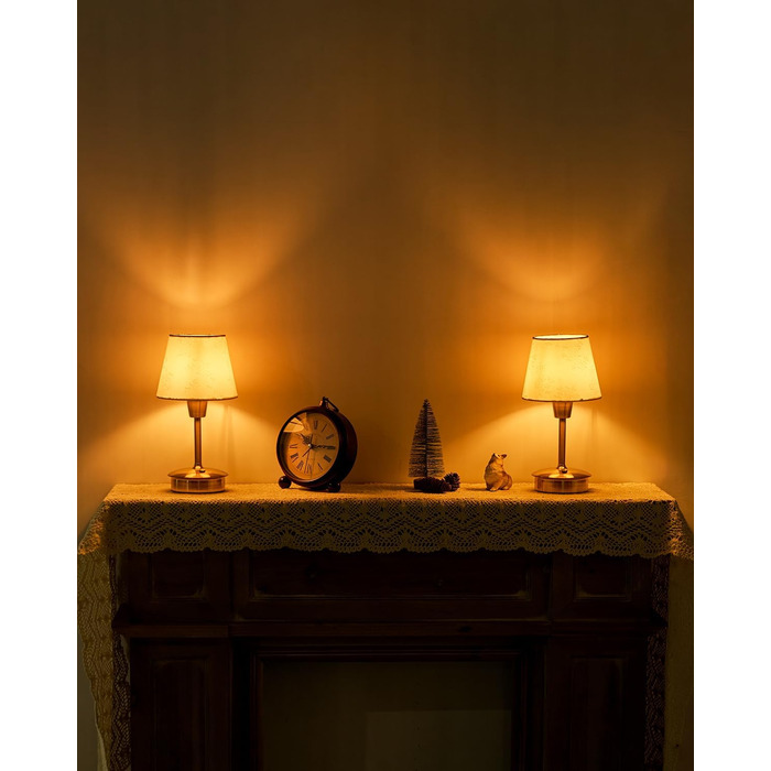 Маленькі бездротові настільні лампи для обідніх столів, вбудований акумулятор 5200 мАг, портативна сенсорна лампа з регульованою яскравістю для ресторану, вітальні, спальні, бару, їдальні, настільна лампа, нічник, шампанське, 2 шт., 2