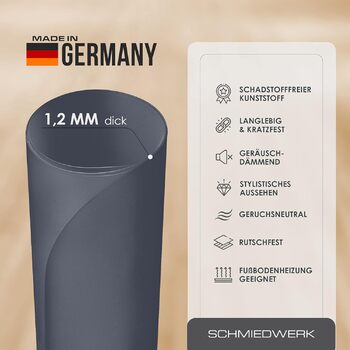 Кольоровий килимок для підлоги Килимок для офісного крісла Стійкий до подряпин Зроблено в Німеччині (Антрацит, 120 x 145 см) Антрацит 120 x 145 см