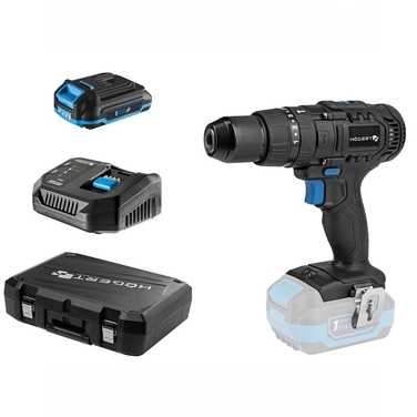 Набір Акумуляторний ударний дриль-шурупокрут + акумулятор + зарядний пристрій 4А + кейс HOEGERT 50 (HT2E245-B12PD)