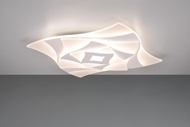 Стеля LED-світильник Trio Leuchten Akita 647110131, матовий білий метал, акрил, 56 Вт LED, з пультом, диммер, зміна кольорів
