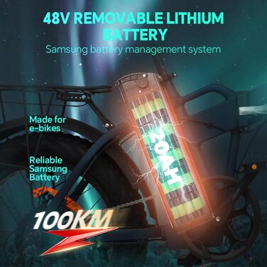 Електричний велосипед AT20 E-Bike Складаний електровелосипед Двигун 250 Вт Знімний акумулятор 48 В 15 Аг (запас ходу 90 км) Амортизаційна вилка 7 швидкостей 20-дюймовий фетбайк синього кольору 20 Аг