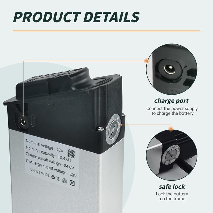 Акумулятор для електровелосипеда 48 В 12,8 Аг (DCH-006)