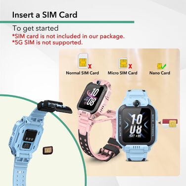 Для дітей з GPS та телефоном, Дитячий Smartwatch з HD відео та голосовими дзвінками, Дитячий GPS-годинник, Водостійкість IPX8 для плавання (Синій, Z7) Синій Z7, 7 Kids Smartwatch, 4G Smartwatch