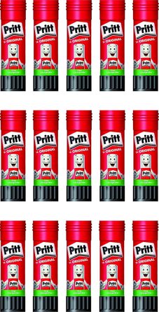 Клей-олівець Pritt 11 г, прозорий, що миється, знімний, без розчинників (15 шт. )