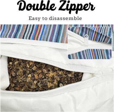 Гречана подушка, гречана подушка для шиї на блискавці (синя)