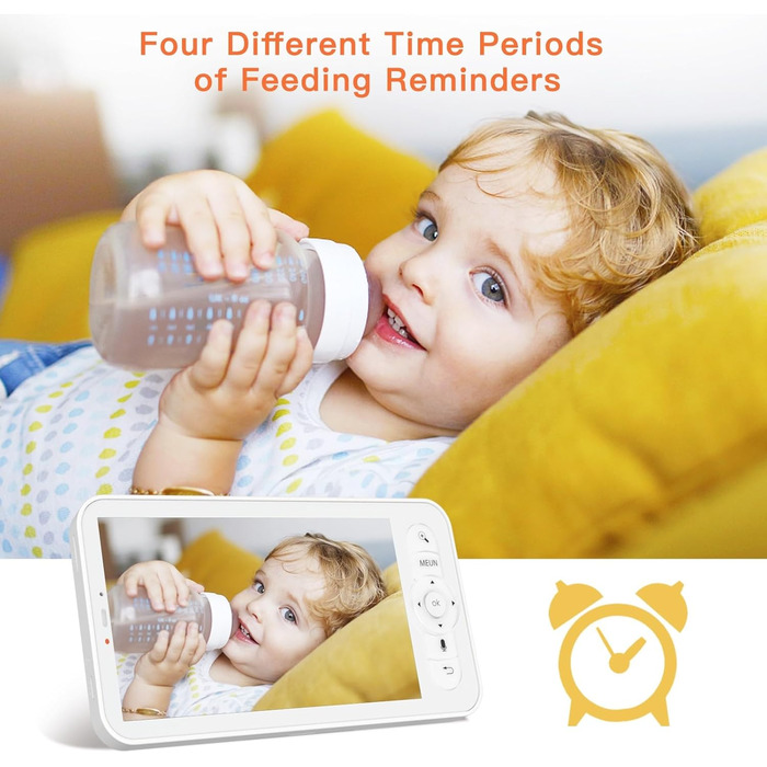 Монітор ARENTI з камерою 2K/3MP, 5-дюймовий відеоняня Wi-Fi PTZ 355, ІЧ-нічне бачення, нічне світло, колискові, дисплей температур