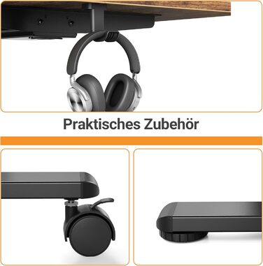 Рама столу Claiks з 2-моторним регулюванням висоти, електрична рама столу з USB-портом та кабельним лотком, рама столу з 4 налаштуваннями пам&39яті та 4 колесами, вантажопідйомність 100 кг, чорний колір