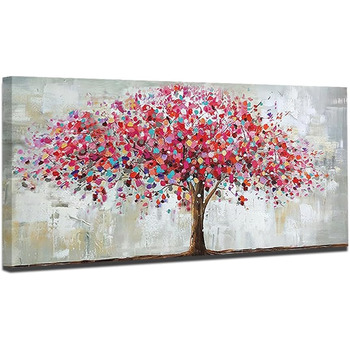Картина Ручний розпис, мотив Велике червоне дерево, вітальня, акрилове полотно, прикраса будинку, олійний живопис на полотні, 70 х