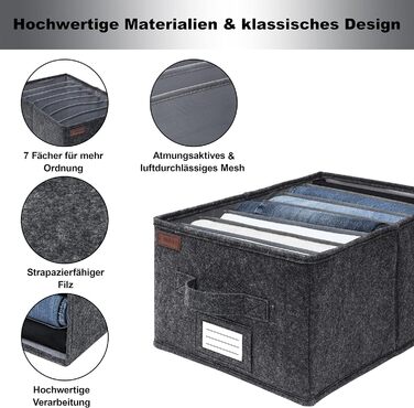 Організатор для штанів MEKAA - набір з 2 шт. - ідеальний органайзер для штанів, джемперів і т.д. - Складаний органайзер для одягу