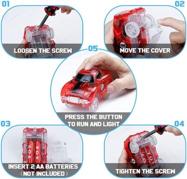 Іграшка Fajiabao Car Racing Track для 3-річних хлопчиків - 240 деталей Гнучка гоночна траса з 2 світловими автомобілями Іграшкова