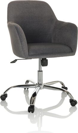 Офісний стілець hjh OFFICE SOLAO 300, тканина, регульований по висоті обертовий стілець з м&39якою подушкою сидіння, 719229, темно-сірий колір тканини