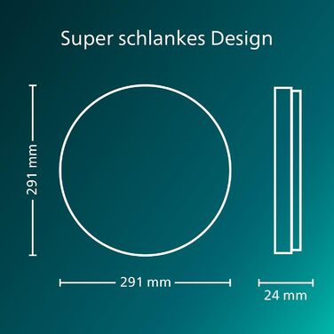 Стеля LED-світильник Philips Superslim з пультом керування, 29,1 см, білий
